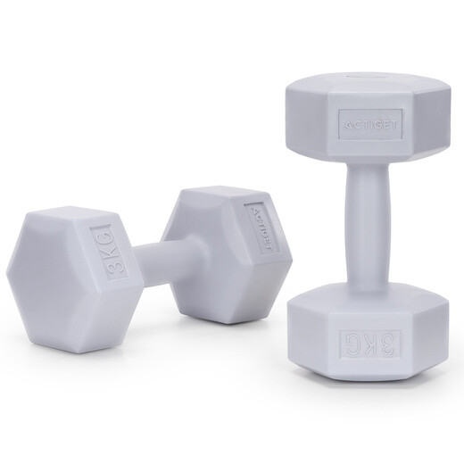 Jednoručné činky - 2 ks - 2x3kg - sivé