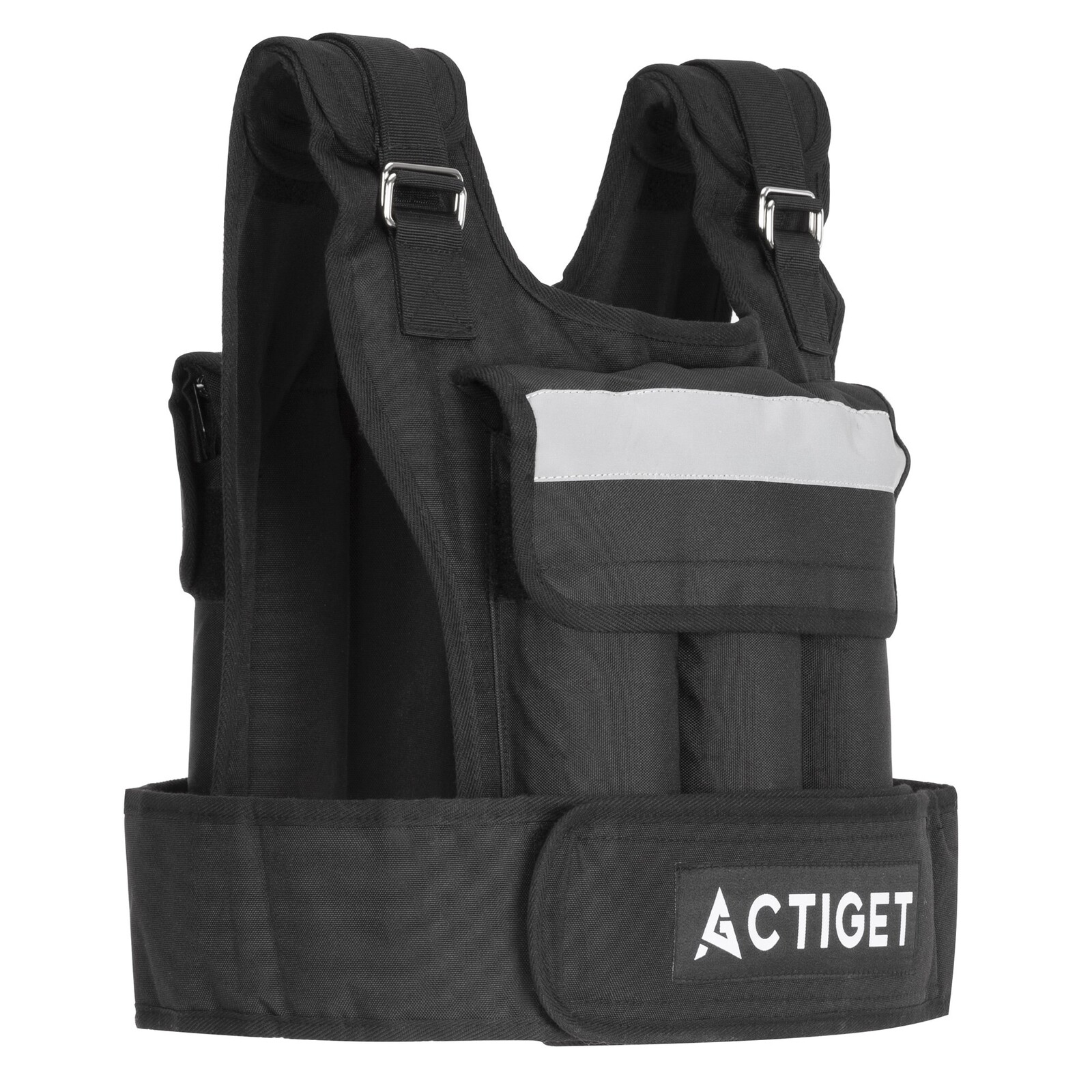 Záťažová vesta na tréning s nosnosťou 20 kg - nastaviteľná - čierna