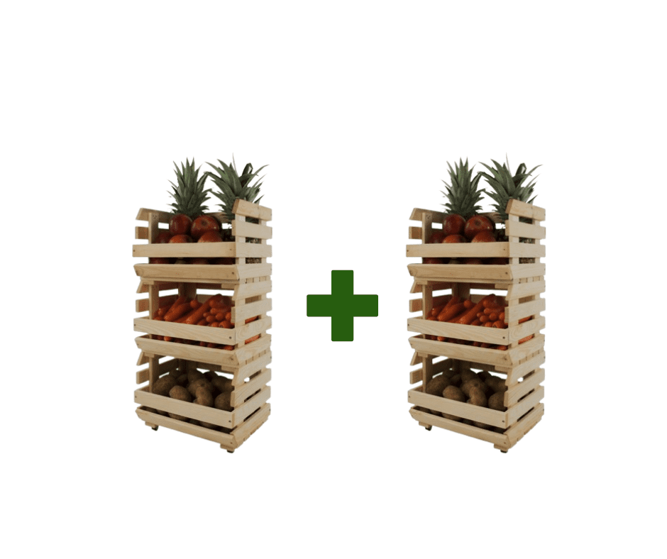 Akciový balíček 1+1 drevený regál na zeleninu a ovocie RA-WA-3_37- borovica
