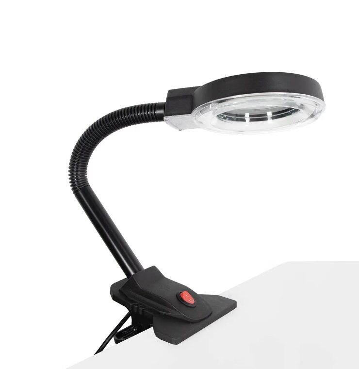 Zväčšovacia lampa Yihua 239 90mm 3D-10D so zakriveným ramenom a klipom
