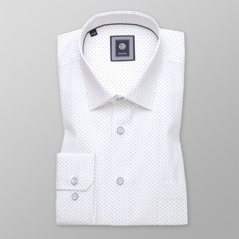 Pánska košeľa klasická s čiernym bodkovaným vzorom 12362