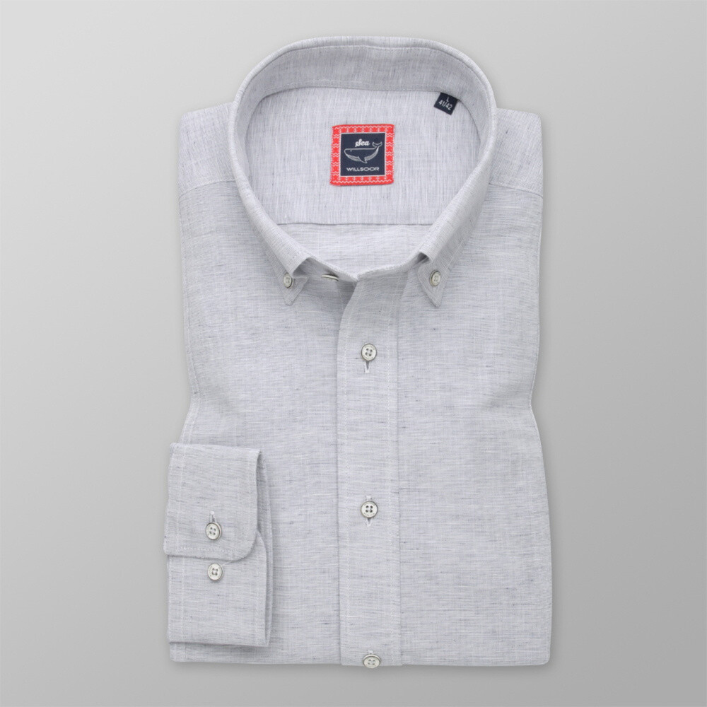 Pánska slim fit košeľa šedej farby 12748