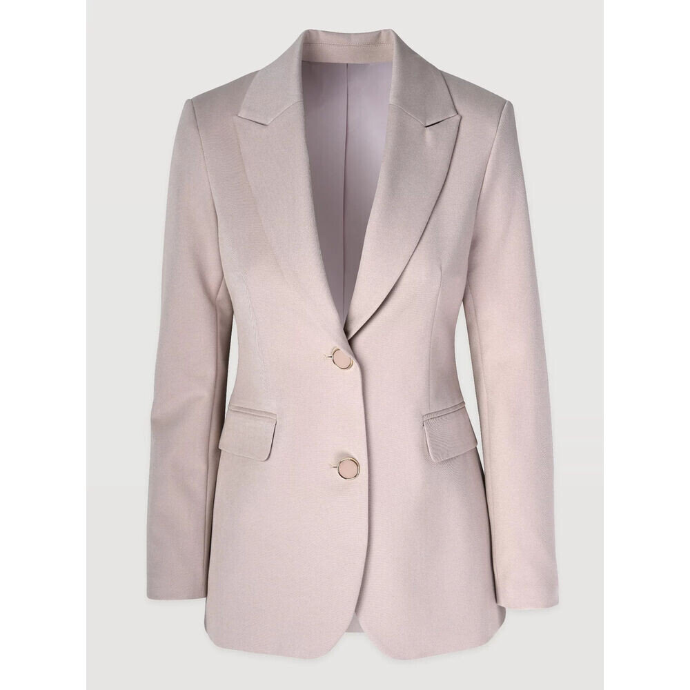 Dámske béžové sako so zapínaním na dva gombíky 19633