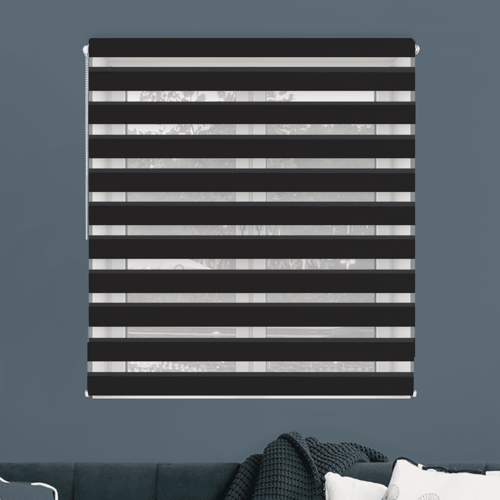 FEXI Roleta Deň a noc, Blackout Čierna, A 3507e Šírka rolety: 30 cm, Výška rolety: 150 cm, Strana a barva mechanismu: Ľavá - Biela