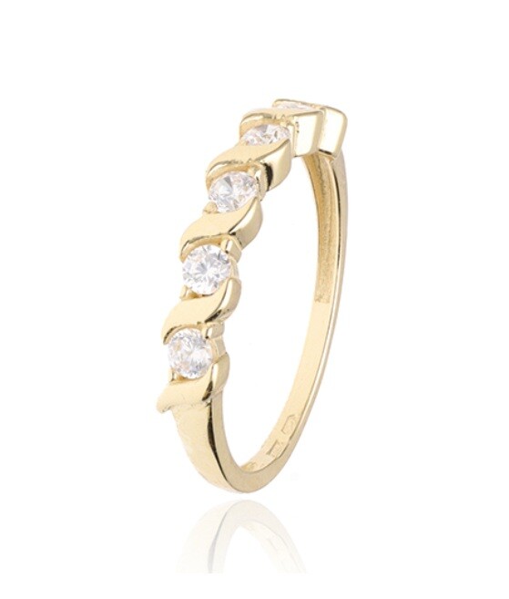 Soliter Zásnubný prsteň zo žltého zlata s kryštálmi 229 001 00945 00 61 mm