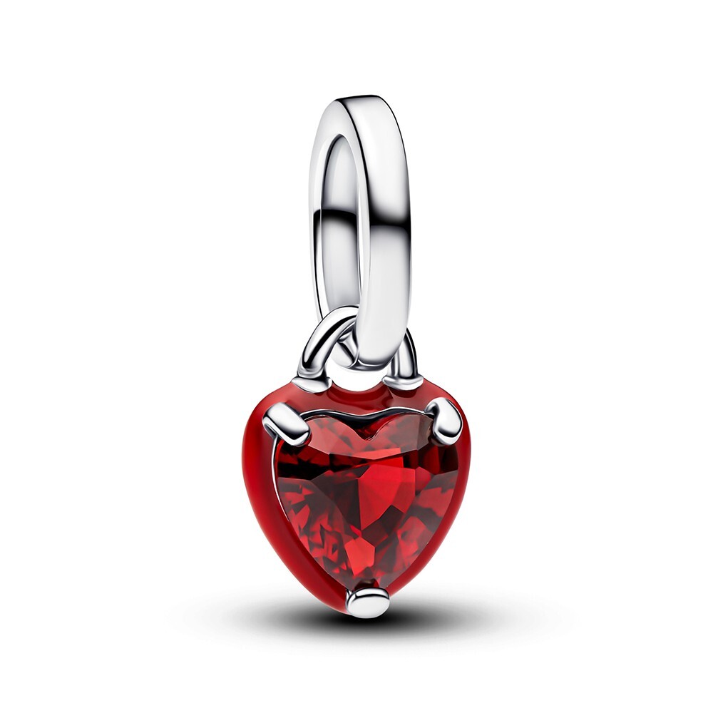 Pandora Strieborný prívesok červené Srdiečko s glazúrou ME 793042C05