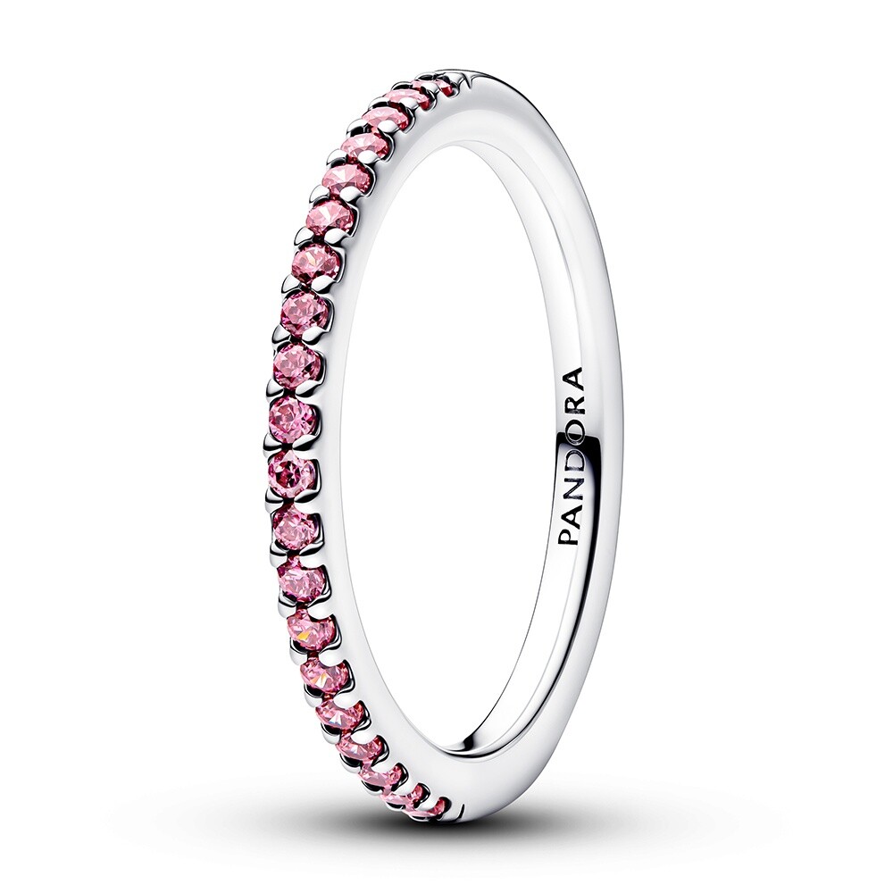 Pandora Strieborný prsteň s ružovými zirkónmi Timeless 192999C02 56 mm