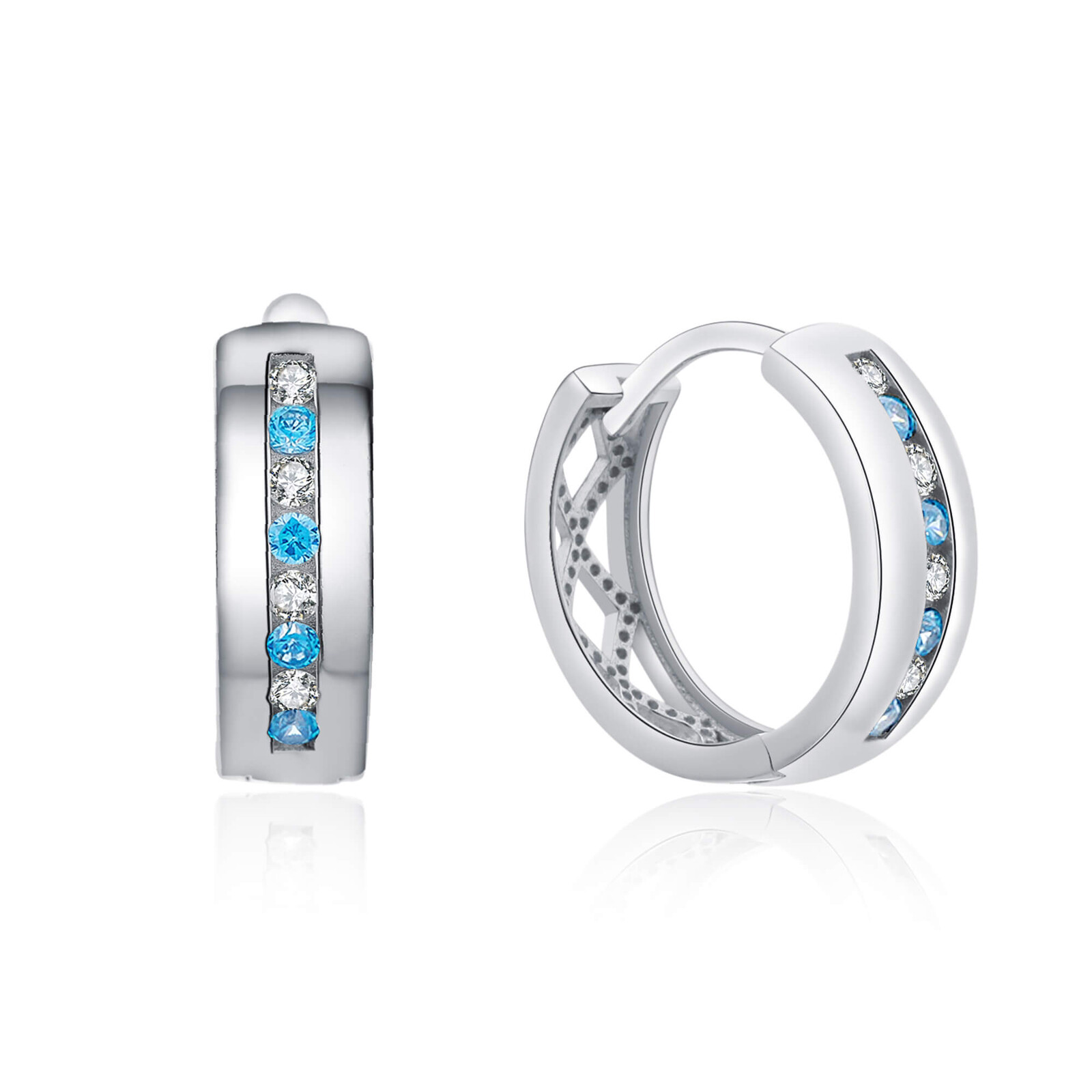 MOISS Strieborné kruhy s farebnými zirkónmi E0000412