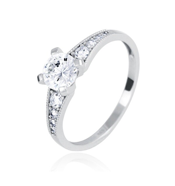 Soliter Nadčasový zásnubný prsteň z bieleho zlata 229 001 00829 07 53 mm