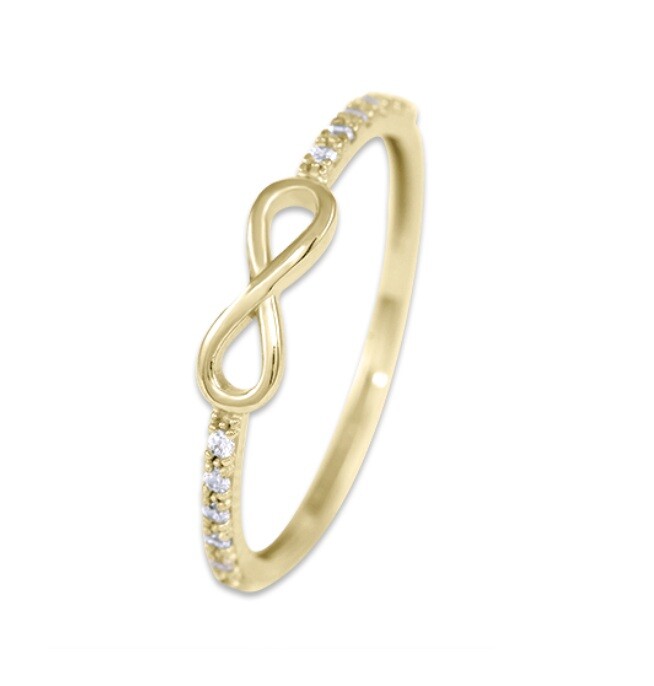 Soliter Prsteň zo žltého zlata s kryštálmi Nekonečno 229 001 00899 00 56 mm