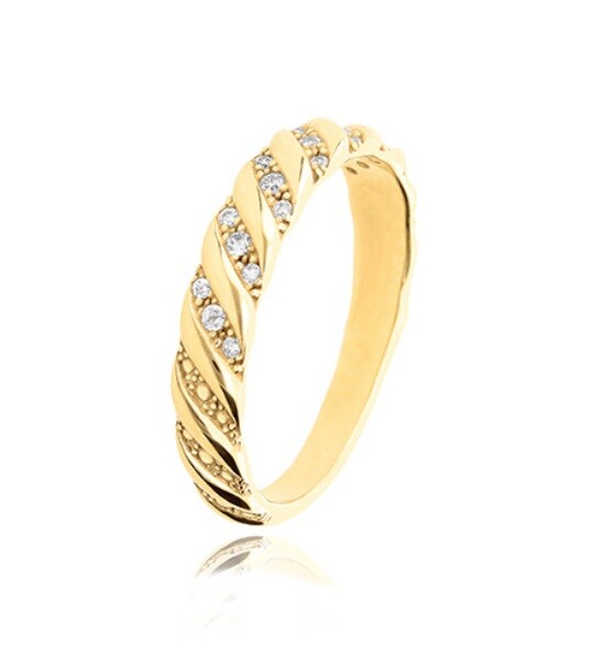 Soliter Moderný prsteň zo žltého zlata s kryštálmi 229 001 00966 00 56 mm