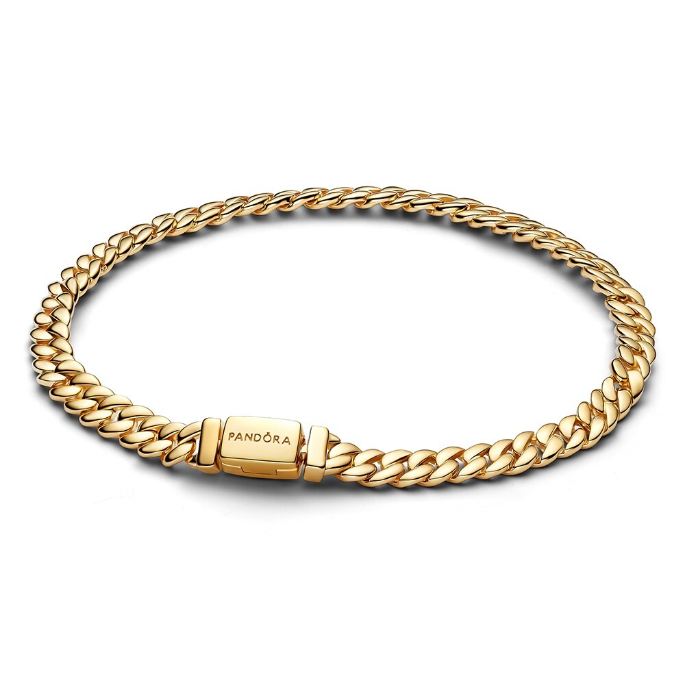 Pandora Pozlátený kubánsky náramok Shine Timeless 564367C00 20 cm