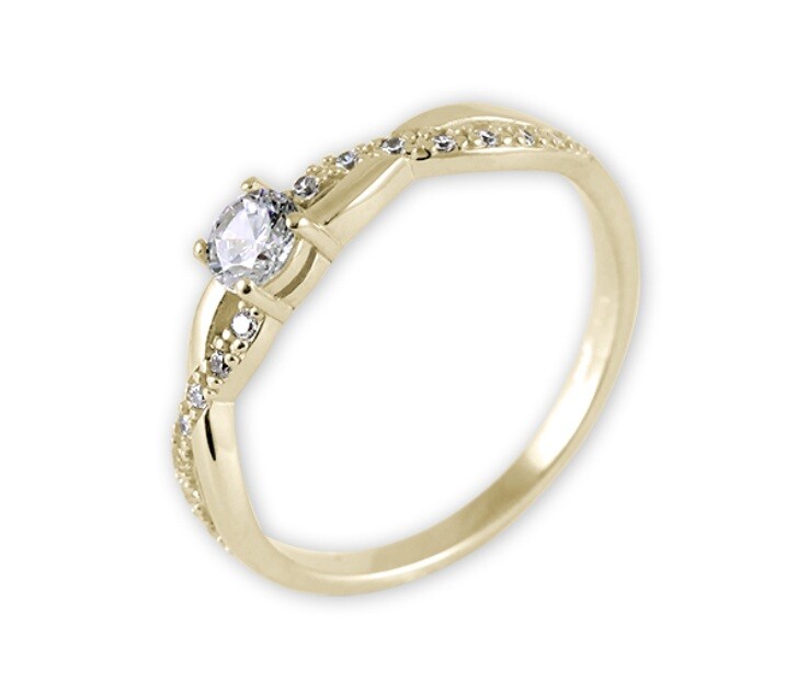 Soliter Zlatý zásnubný prsteň s kryštálmi 229 001 00885 00 55 mm