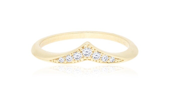 Soliter Prsteň zo žltého zlata s kryštálmi Chevron 229 001 00953 00 54 mm