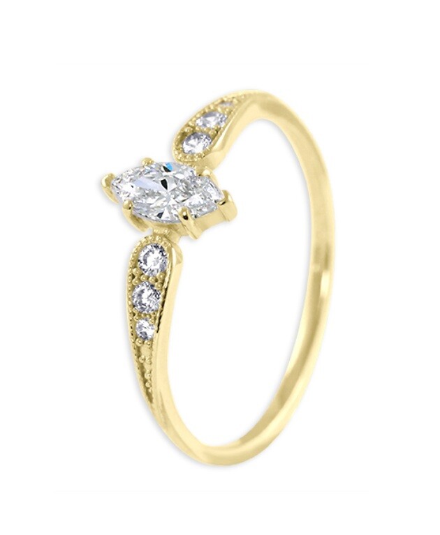 Soliter Trblietavý zásnubný prsteň zo žltého zlata 229 001 00880 00 62 mm