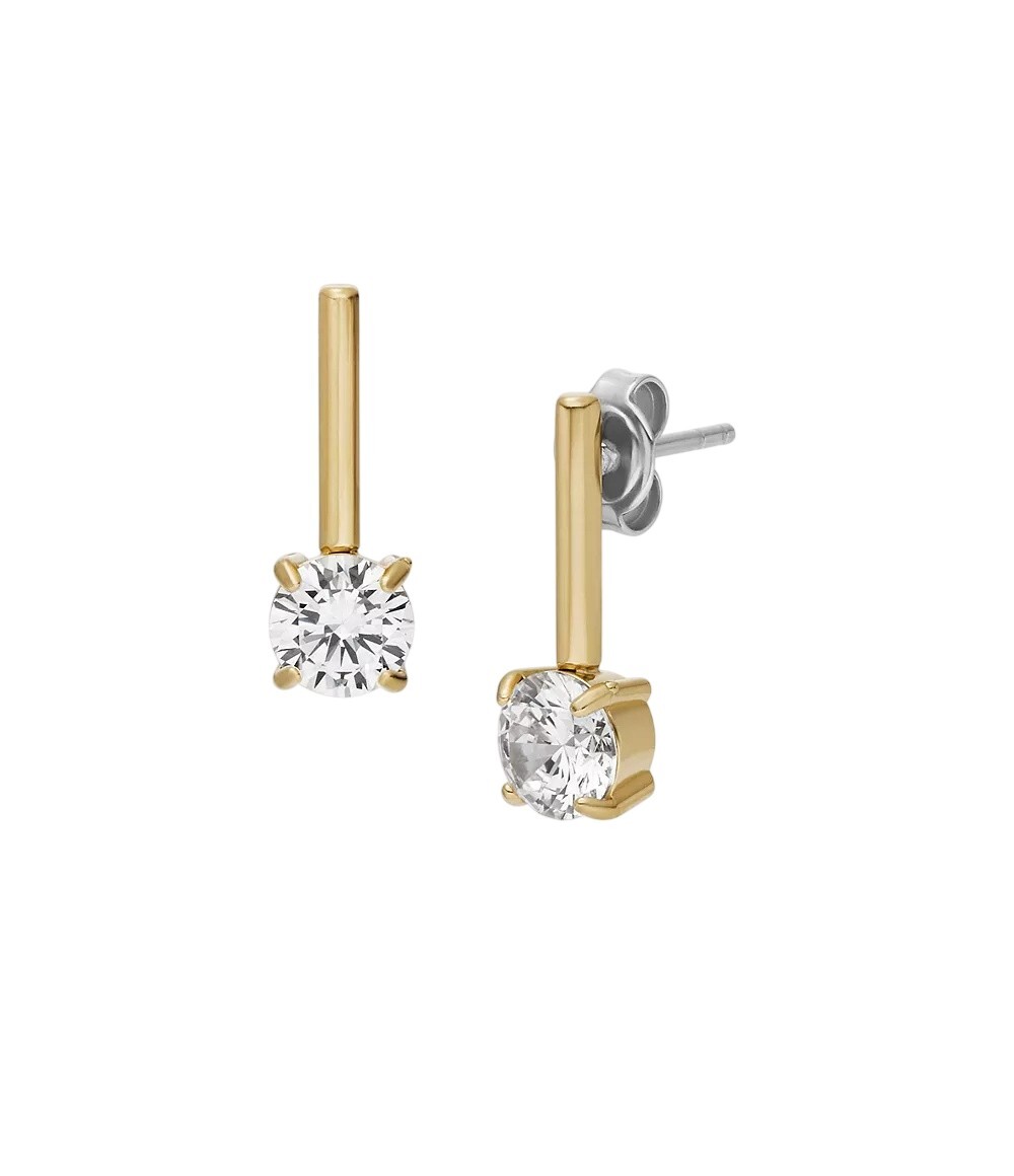 Fossil Pozlátené náušnice so zirkónmi Ellis JF04897710