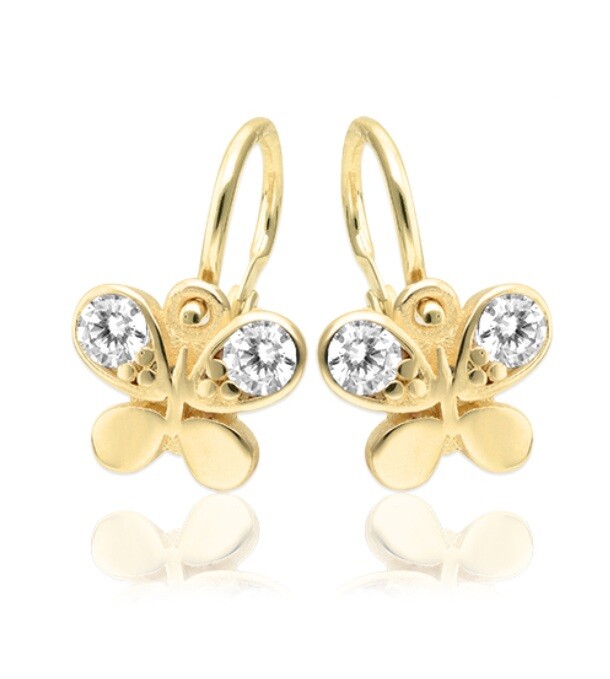 Soliter Detské náušnice zo žltého zlata Motýlik 239 001 01348 00