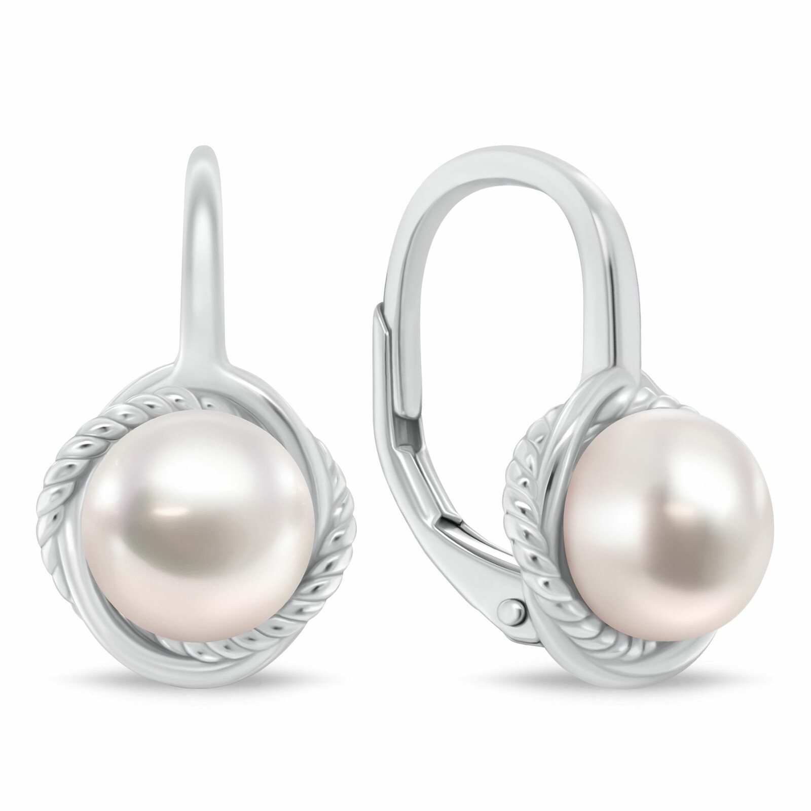 Brilio Silver Visiace strieborné náušnice s riečnymi perlami EA1249W