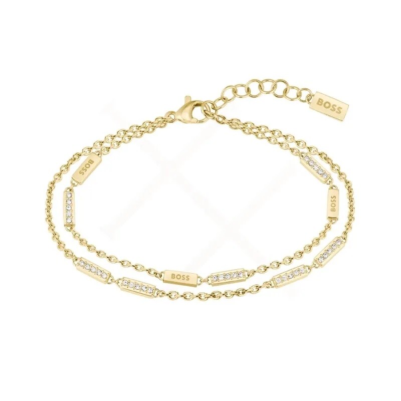 Hugo Boss Dvojitý pozlátený náramok s kryštálmi Larya 1580450