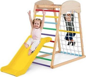 Costway Montessori interiérové hřiště se skluzavkou, vícebarevné