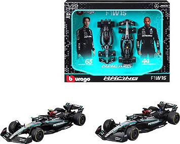 Bburago Mercedes-AMG F1 W15 (2024) 1:43 (dárkový set 2 ks)