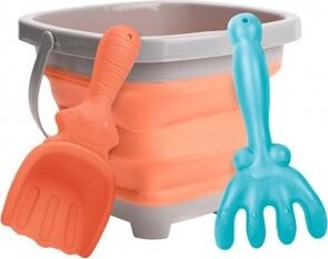 Bavytoy Sada skládací kyblíček s lopatkou a hrabičkami, oranžový