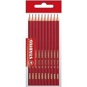 STABILO Schwan 2B, HB, H, šesťhranná, červená – balenie 10 ks