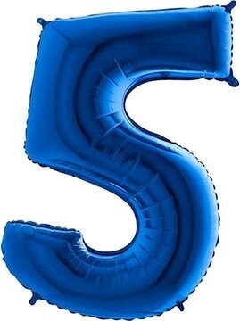 Balón fóliový číslica modrá – blue 102 cm – 5