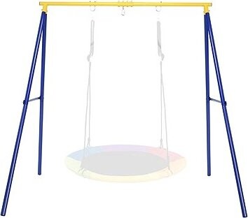 Costway Zahradní kovový rám na houpačku Frame, modro-žlutý