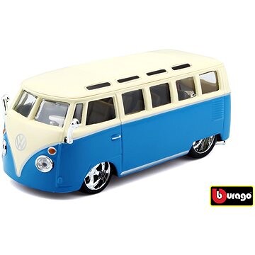Bburago 1 : 32 Plus Volkswagen Van Samba Blue/White