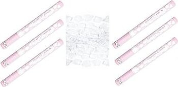 PARTYDECO Sada konfety 60 cm 6ks bílé okvětní lístky, svatba / valentýn