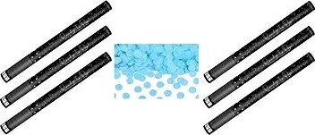 PARTYDECO Sada konfety 60 cm 6 ks modré kolečka, narození kluka, gender reveal, baby shower