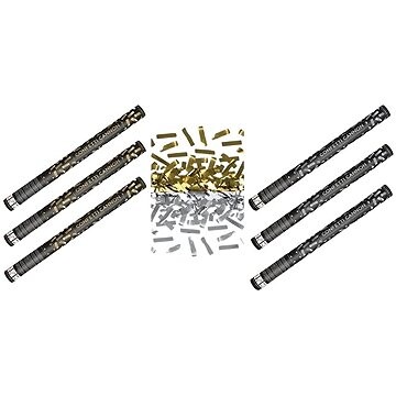 PARTYDECO Sada konfety 60 cm zlaté stříbrné metalické, silvestr, 6 ks