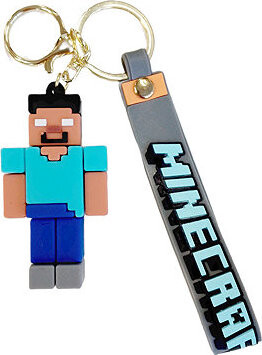 Bagito Minecraft Steve Pixel s poutkem a karabinou - Dětská klíčenka