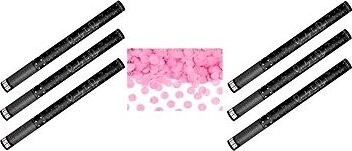 PARTYDECO Sada konfety 60 cm 6 ks růžové kolečka, narození holky, gender reveal, baby shower