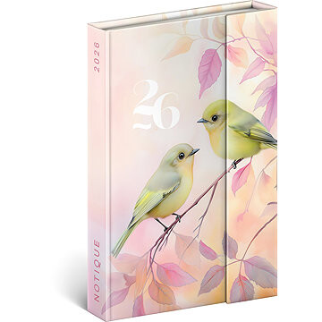 NOTIQUE týždenný magnetický Vtáčiky 2026, 11 × 16 cm