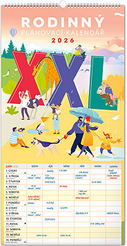 NOTIQUE rodinný plánovací XXL 2026, 33 × 64 cm