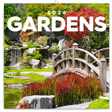 NOTIQUE Záhrady 2026 poznámkový, 30 × 30 cm