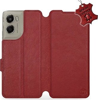 Mobiwear Kožené flip puzdro pre Motorola Edge 70 červené