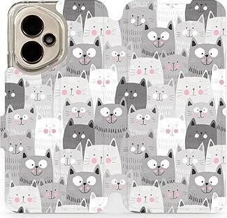 Mobiwear Flip knižkové pre Honor 400 – Mačičky