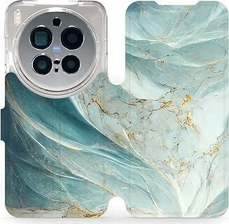 Mobiwear Flip puzdro pre Vivo X300 Pro zelenkavý mramor