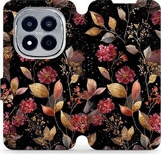 Mobiwear Flip puzdro pre Xiaomi Redmi Note 15 Pro 5G zlatisté lístky