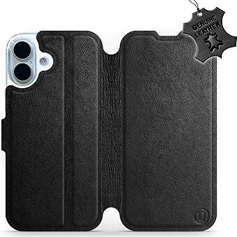 Mobiwear Kožené flip puzdro pre Apple iPhone 17 čierne