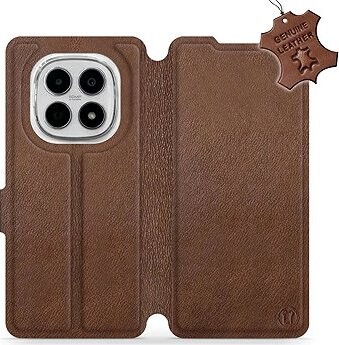Mobiwear Kožené flip puzdro pre Xiaomi Redmi Note 15 4G hnedé