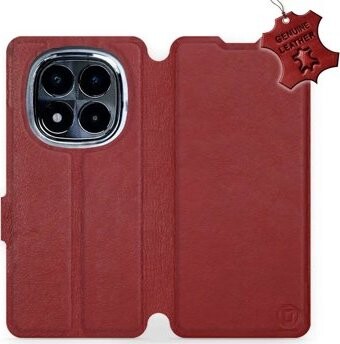 Mobiwear kožené flip knižkové pre Xiaomi Redmi Note 14 Pro 4G – Tmavo červené