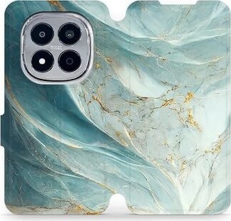 Mobiwear Flip puzdro pre Xiaomi Redmi Note 15 Pro+ 5G zelenkavý mramor