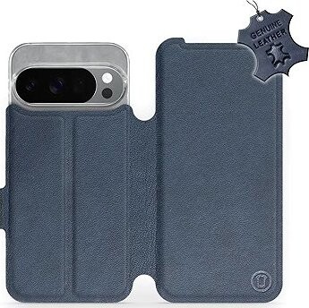 Mobiwear Kožené flip knižkové pre Google Pixel 10 Pro – Modré