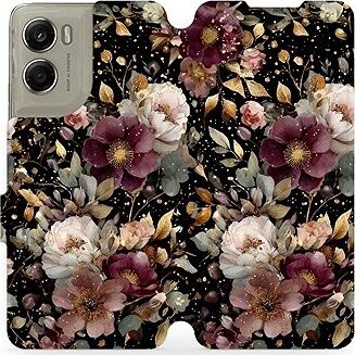 Mobiwear Flip puzdro pre Motorola Edge 70 zlatisté kvietky