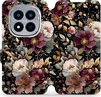 Mobiwear Flip puzdro pre Xiaomi Redmi Note 15 Pro 5G zlatisté kvietky