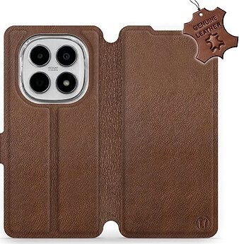 Mobiwear Kožené flip puzdro pre Xiaomi Redmi Note 15 5G hnedé